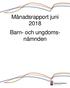 Månadsrapport juni 2018 Barn- och ungdomsnämnden