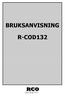 BRUKSANVISNING R-COD132