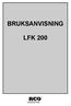 BRUKSANVISNING LFK 200