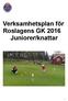 Verksamhetsplan för Roslagens GK 2016 Juniorer/knattar