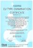 EU TYPE-EXAMINATION CERTI FICATE