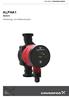 GRUNDFOS INSTRUKTIONER ALPHA1. Model B. Monterings- och driftsinstruktion