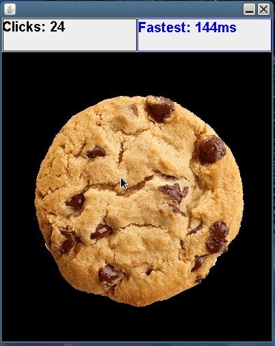 Uppgift 4 - Klicka Kakor [3p] För att marknadsföra sina kakor har kakbutiken bestämt sig för att släppa en app. Den är ganska simpel, det går ut på att klicka på en kaka - många gånger.