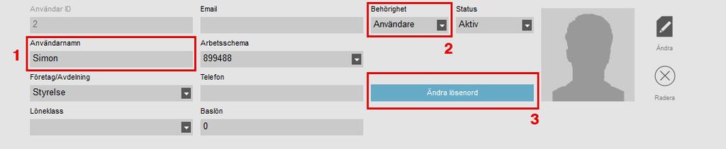 ändringar i programvaran. Lösenord tryck på knappen Ändra Lösenord.