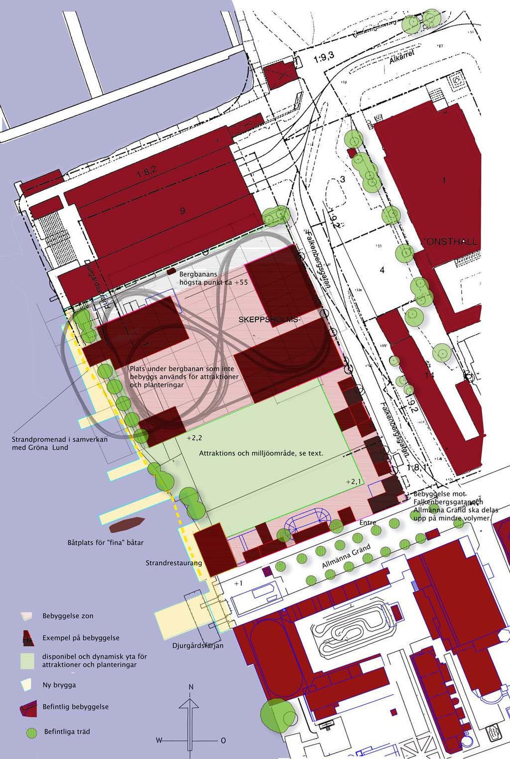 4 (7) Kvarteret Skeppsholmsviken Nöjespark Inom kvarteret Skeppsholmsviken 6 och 7 som ägs av Gröna Lund planeras en utvidgning av nöjesparken.