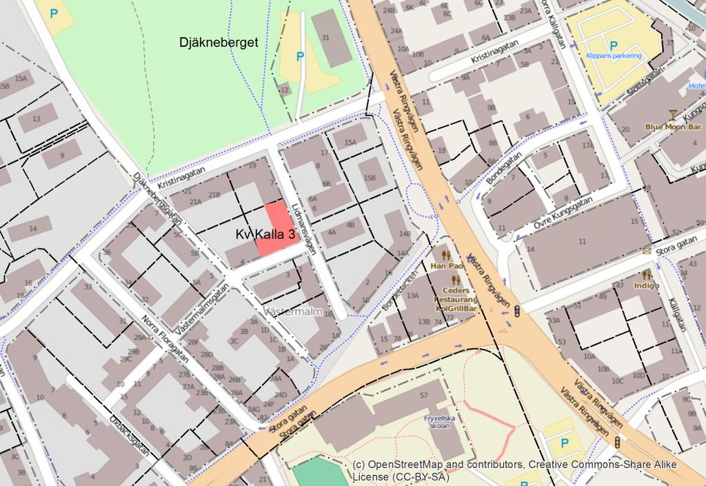Inledning Fastigheten Kalla 3 ligger i kvarteret Helvetet, mellan Djäkneberget och Oxbacken i centrala Västerås.