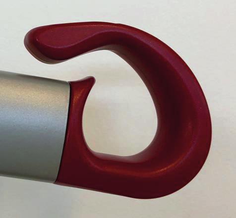 Gamla utseendet på kroken Ny design på kroken Front view, composite hook Front view, new zinc alloy hook Utgående