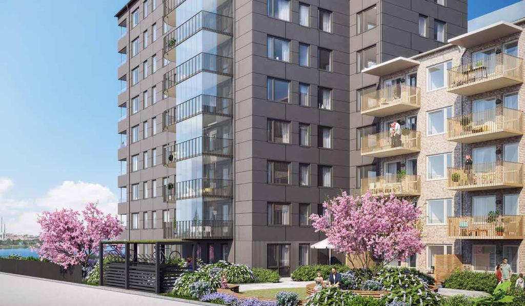 Skeppsbrogatan Strandparken Cykel P aragenedfart emensam takterrass vån 6 Cementgatan Oskarshallsgatan Miljörum Cykelverkstad Jönköping Ett kvarter att njuta av Brf SPSBRON nr 1 är ett kvarter för