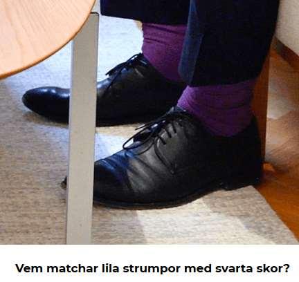 partiledare med lila strumpor I alla fall när denna