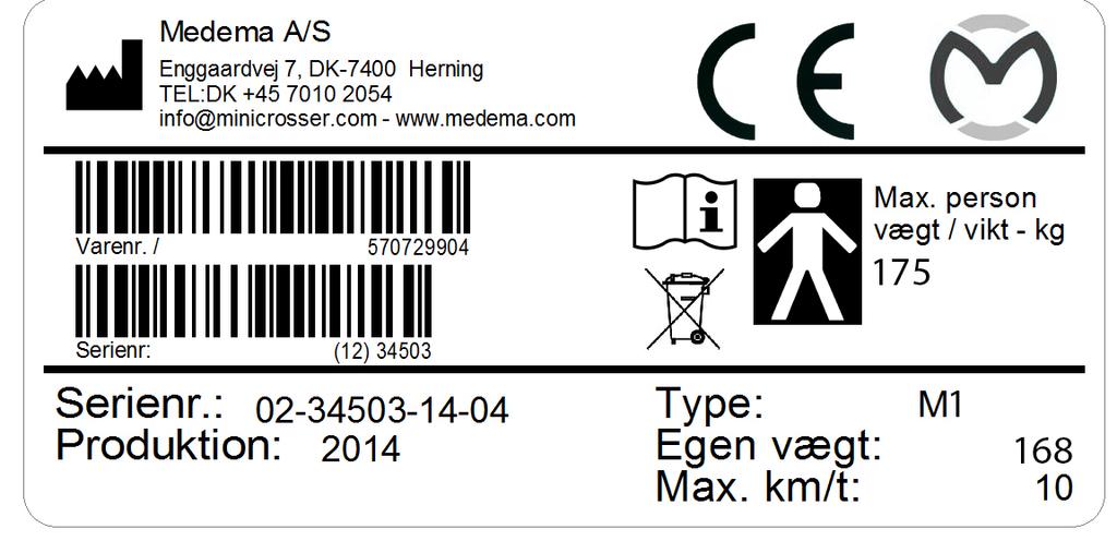 Uppge detta nummer vid beställning av service, reservdelar m.m. Maximal personvikt Modellbeteckning 2018 X2 15 Fordonets egenvikt inkl.