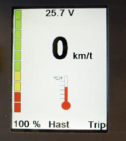 Benämning Lutningslarm sidledes Beskrivning Om inställda värden överskrids blinkar symbolen och ljudsignalen tutar, om denna parameter aktiverats.