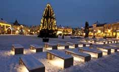 De äldre kyrkornas placering markerades på torget genom