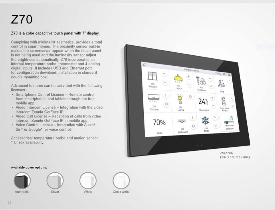 Touchpaneler Z70 - Kapacitiv touchpanel med 7" display Nyhet!