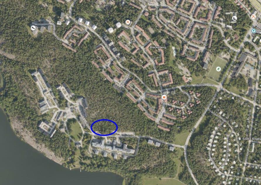 Figur 1. Det aktuella området i Blackeberg 2.