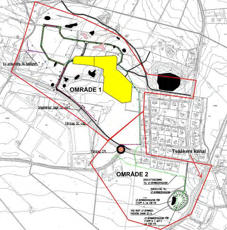 4 Geotekniska undersökningar Fältundersökningar utfördes i oktober och november 2013 och omfattade CPTsondering, trycksondering, slagsondering, vingsondering, jord-bergsondering, provtagning av