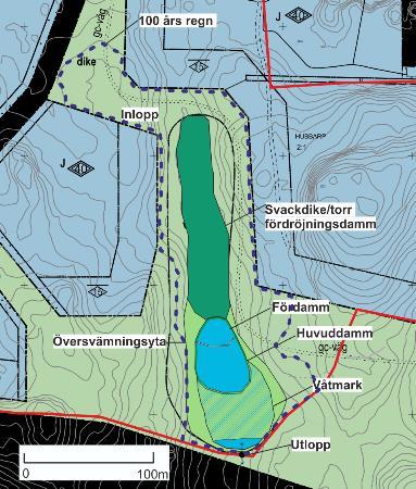 I kommande mer detaljerad projektering behöver botten- och kantmaterial utredas vidare med hänsyn till geotekniska förutsättningar.