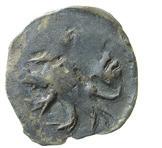 Fig. 5. Magnus Eriksson. Penning grupp 1, ca 1319-1340. Varierande stil. Fig. 6. Magnus Eriksson. Penning grupp 1, ca 1319-1340. Perspektiviskt sedd krona. Fig. 7. Magnus Eriksson. Penning grupp 1, ca 1319-1340. Krona i falskt perspektiv.