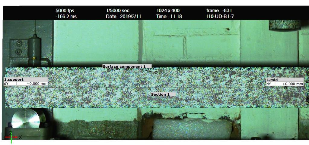 Appendix H Determination of plastic deflection kkkkkk using DIC The plastic mid-span deflection after the impact was determined in GOM Correlate Professional 2018, using DIC.