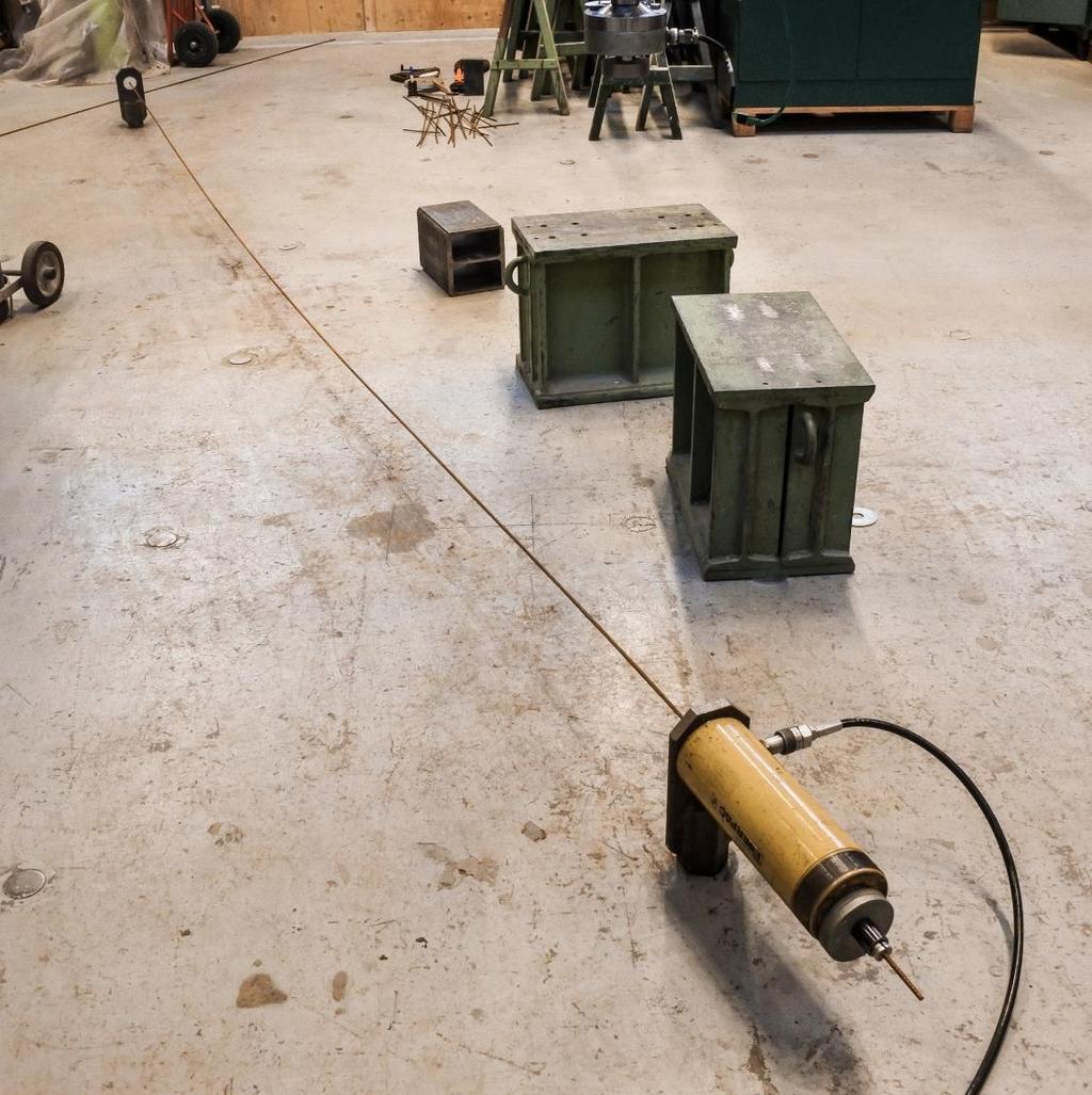 Figure 7.14 Setup for the pre-stretching of the reinforcement. Figure 7.