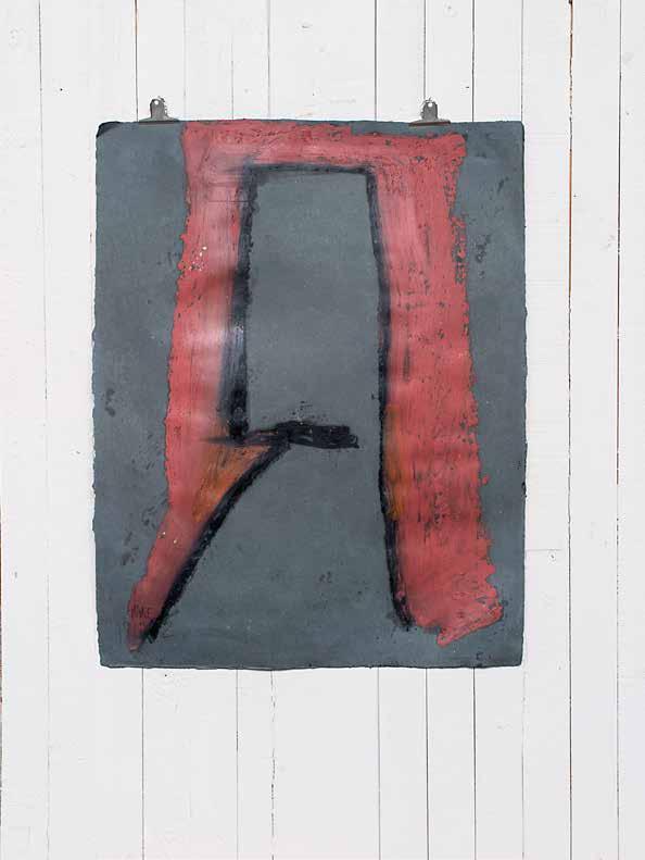 Oilstick på handgjort papper, 100x75 cm