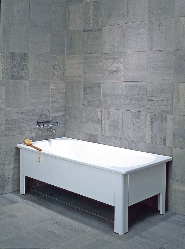 badkarsblandare A Vitt emaljbadkar, 1600x700 mm med