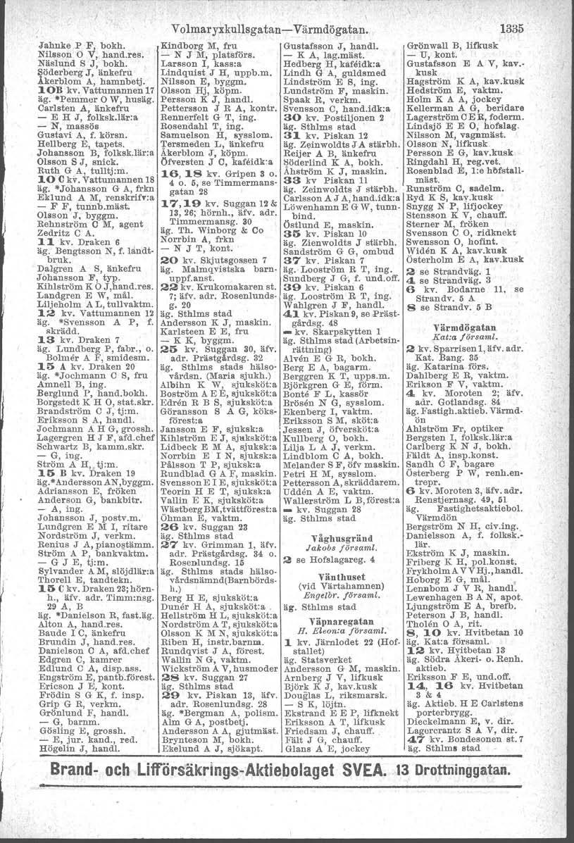 Jahnke PF, bokh. Kindborg M, fru Gustafsson J, handl. Nilsson O V, hand.res. - N J M. platsförs. - K A. lag.mäst, Näslund S J, bokh.