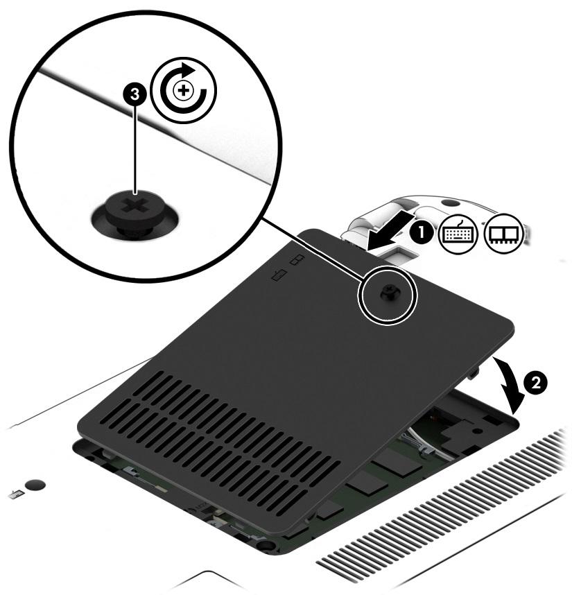 8. Sätt i batteriet (se Sätta i ett batteri på sidan 37). 9. Anslut nätströmmen och externa enheter till datorn. 10. Starta datorn.