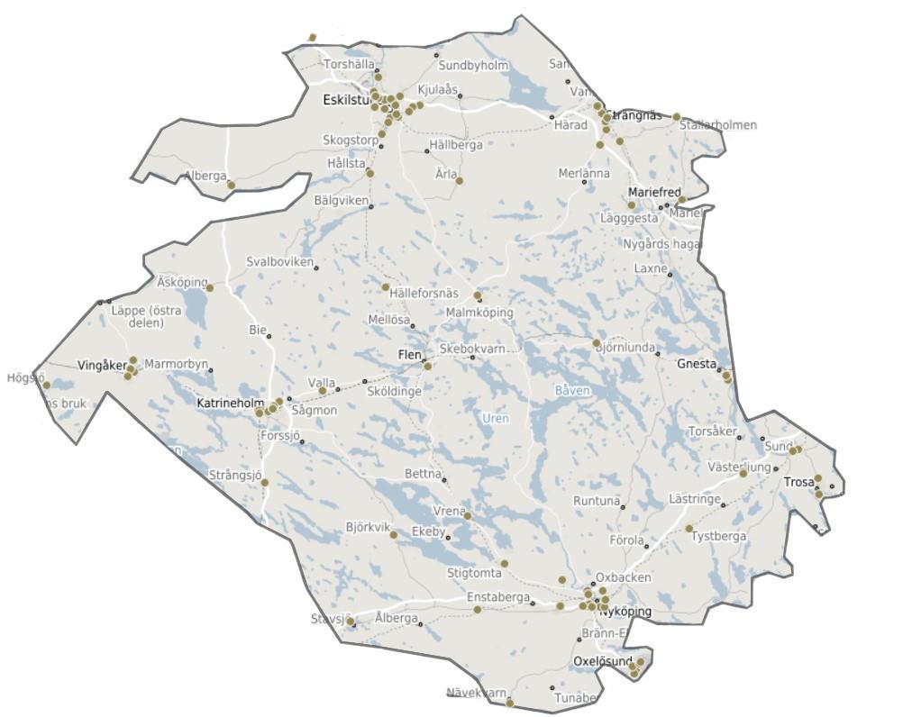 Geografisk spridning av drivmedelsstationer 2018 Tillägg till Tillväxtverkets karta över drivmedelsstationer: Drivmedelsstationen i Stjärnhov saknas på kartan.