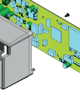 Installera kortet DM Observera anvisningarna i 6 och montera de 4 stiften (6) på kortet E1SL och fäst dem med de medföljande skruvarna (7).