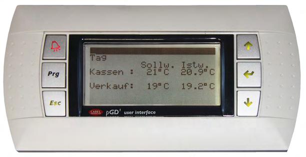 parameterinställningsverktyg Panel med klartextdisplay } Styrreglage till anläggning }