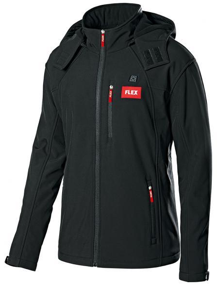 65 XL 423.73 XXL 423.8 Uppvärmd, högkvalitets- soft shell jacka med komfortabelt fleecefoder, olika fickor och avtagbar huva. Vind- och vattenavvisande material med hög slitstyrka.