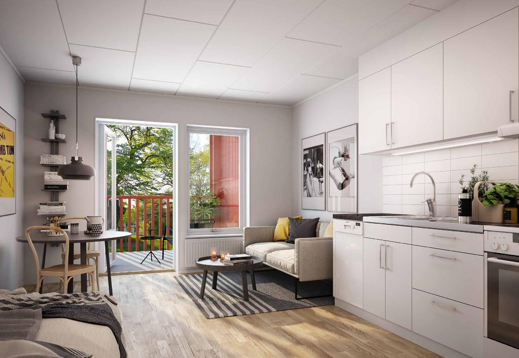 SMARTA LÄEHETER I KALMARS YA STADSDEL. På uppför vi 31 ljusa och omsorgsfullt designade bostadsrätter.