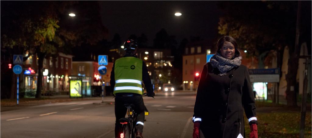 5.4 Synas i mörker 5.4.1 Reflexer Reflexer ska finnas på cykeln vid färd i mörker.