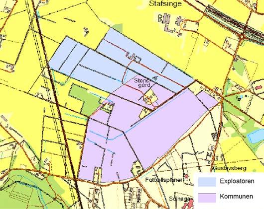 Inom planområdet finns också nio stycken privata bostadsfastiheter. Bild över markäoförhållanden inom planområdet. 3 TIDIGARE STÄLLNINGSTAGANDEN 3.1 KOMMUNALA MÅL OCH MILJÖMÅL M FL.