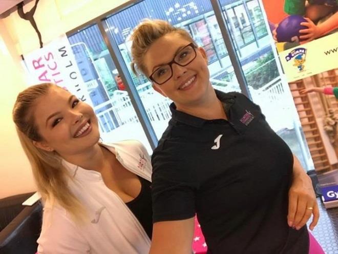 Vi delade ut flyers och berättade om vår förening och våra olika gymnastikgrupper.