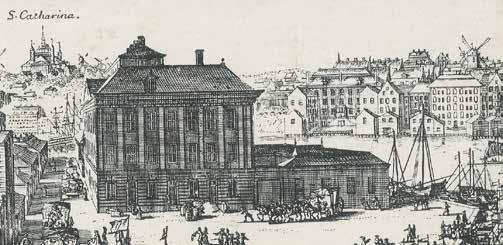 PIPERS PALATS VAR NYBYGGT NÄR DET AVBILDADES I DAHL BERGS SUECIA. DEN HÖGRE DELEN SOM UTGÖR HUVUD BYGGNAD OCH FLYGLAR ÄR ÄNNU KVAR.