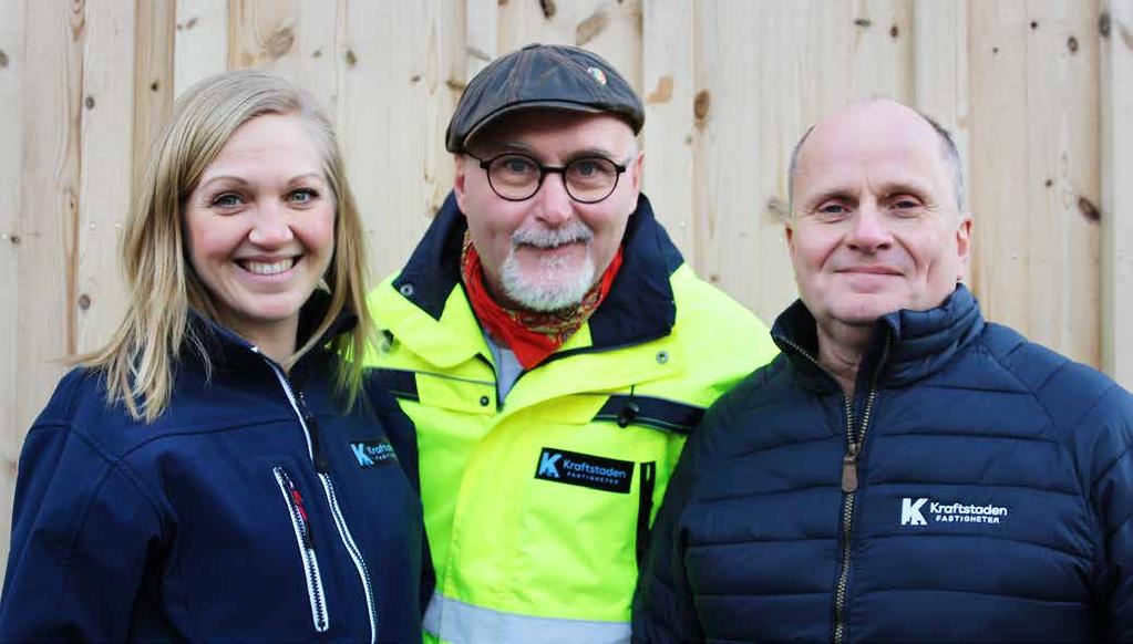 FÖRVALTNINGSBERÄTTELSE Kraftstadens nya Energi- och miljöavdelning. Från vänster: Frida Stolt, Sven Nielsen och Jan Andersson.