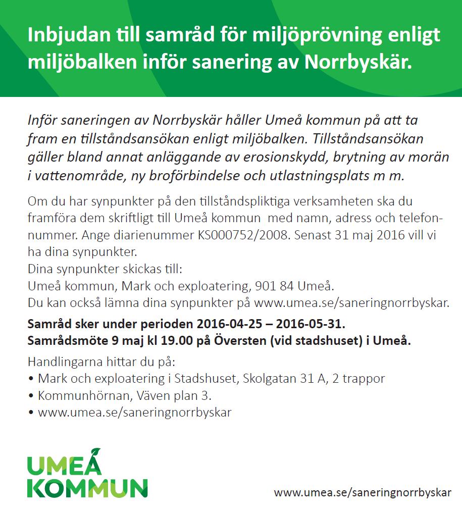 Figur 1 Annons i Västerbottenskuriren 2016-04-23 1.