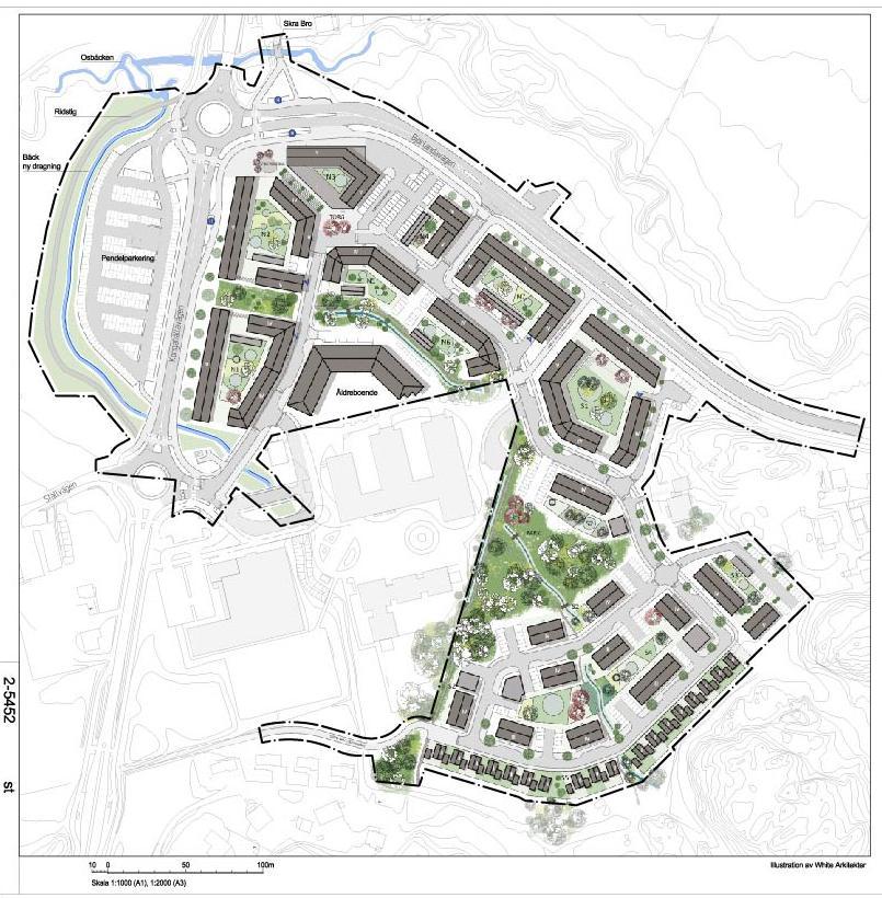 1 INLEDNING Detta är ett underlags-pm i arbetet med detaljplan för Skra Bro. Planen innebär ett nytt centrumområde vid Björlandavägen/Kongahällavägen i Göteborgs kommun (figur 1).