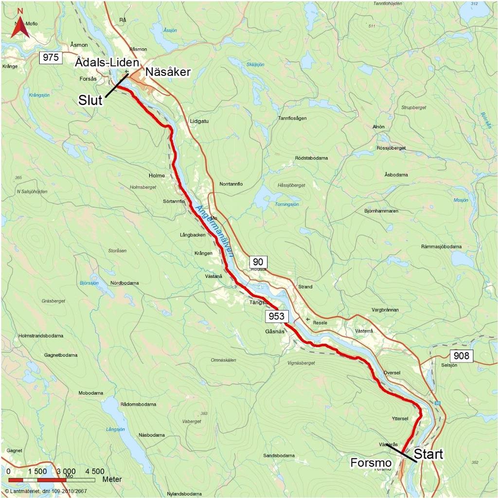 2.6. Avgränsningar Områdets avgränsning i söder börjar där belagd väg övergår till grusväg norr om järnvägskorsningen i Forsmo och slutar vid anslutningen till