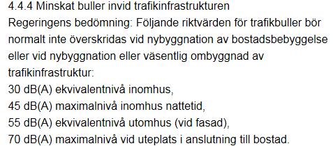 tabell 1. Tabell 1. Riktvärden för ny skolgård (frifältsvärde) enligt Naturvårdsverkets vägledning Del av skolgård De delar av gården som är avsedda för lek, vila och pedagogisk verksamhet.