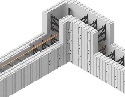 350HD används som bakvägg) bör området med överlapp mellan blocken inte