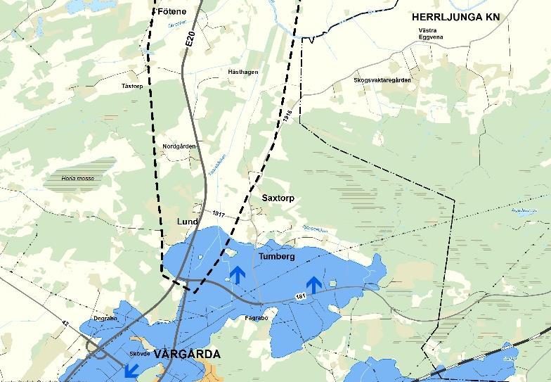 2.1.3. Grundvattenförekomst En grundvattenförekomst finns inom utredningsområdets södra del, den har ett utbredningsområde på ca 25 ha.