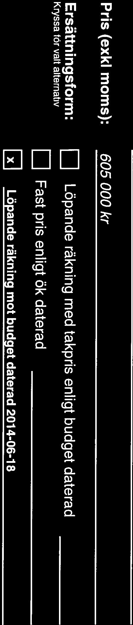 Entreprenadvägen/G:a Brunnsvägen Detaljprojektering väg till färdigt FU Pris (exkl moms):