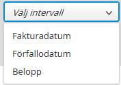 Klicka på Avancerad sökning bredvid sökfältet. b. Välj Att visa fakturor under utredning. c. Visa Eskalerade fakturor. d. Exportera listan till Excel. e.