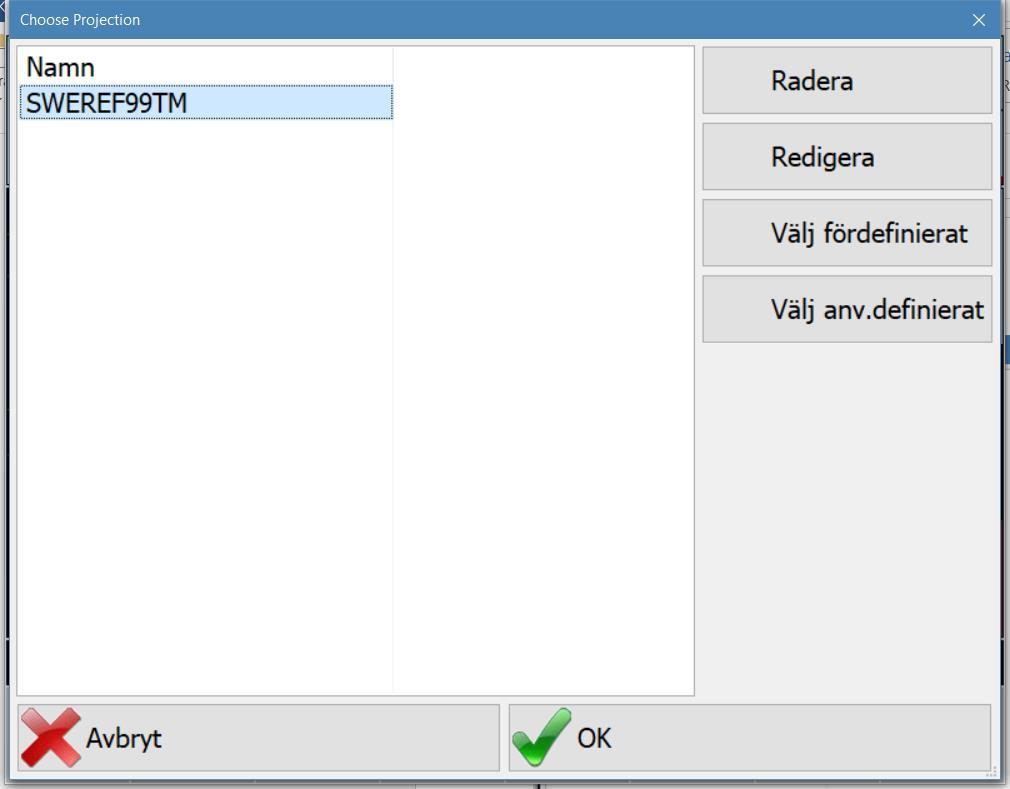 När vi lagt till önskat system i listan markerar vi det och trycker OK.