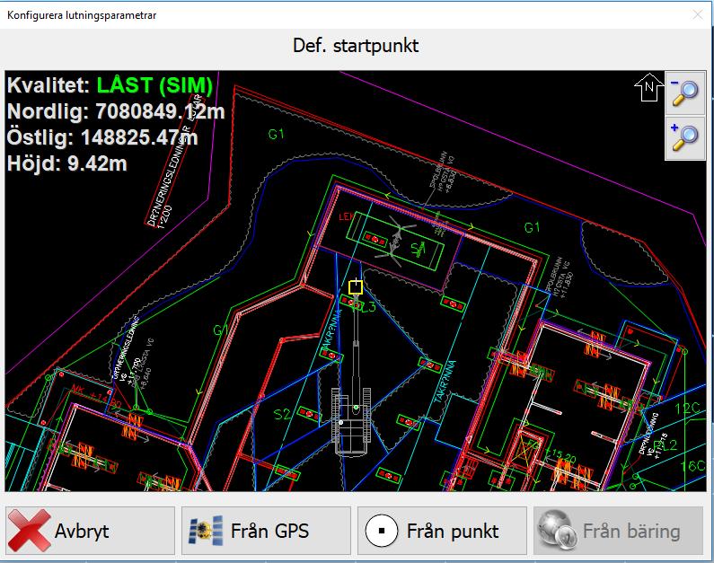 För att skapa en ny yta från inmätta punkter eller från punkter som vi vill mäta in så trycker vi på Skriva in Koordinater.