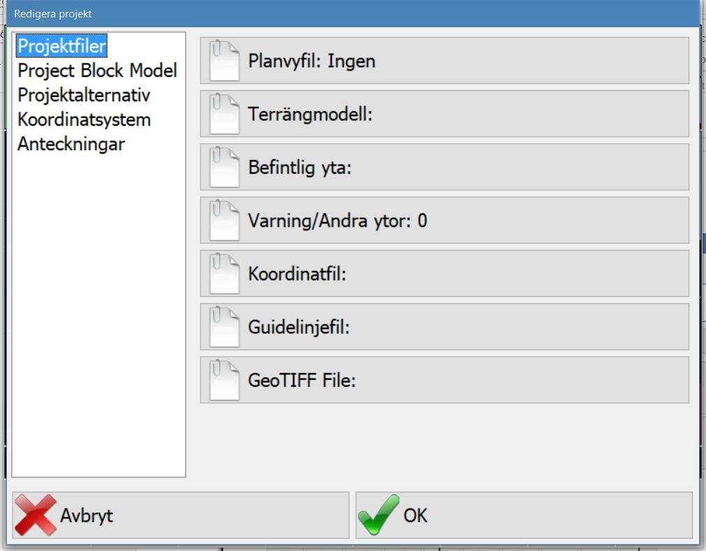 Planvyfil o Här lägger vi till bakgrundskartor/ritningar. Det är filer som innehåller linjer normalt sett.