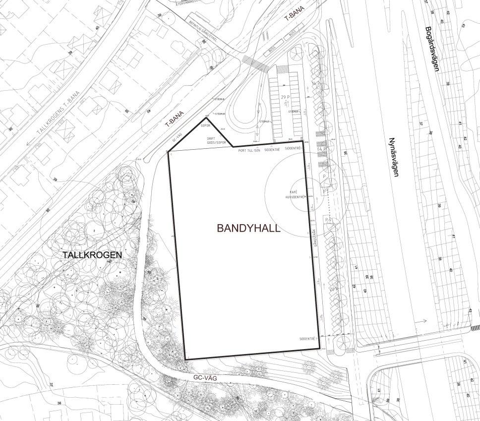 Sida 6 (10) Utformning och gestaltning Hallens placering på idrottsområdet är planerad att i huvudsak ligga på den grusplan som finns idag.