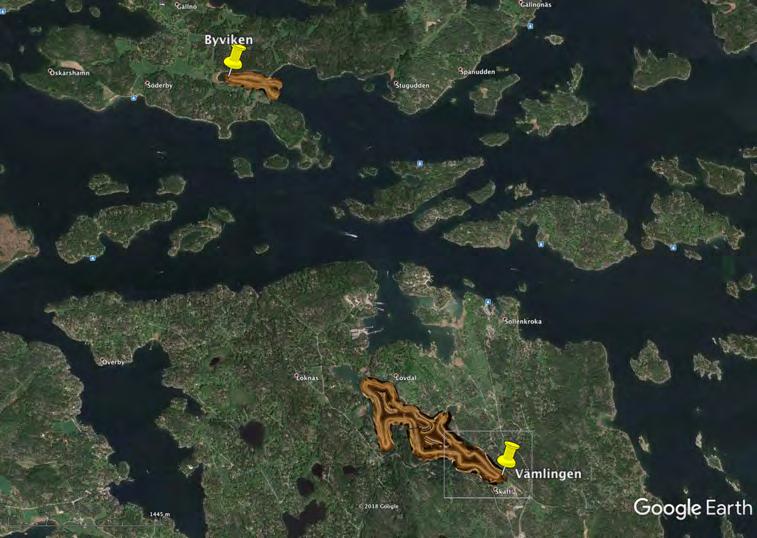 15 Figur 10 Undersökningsområden i Stockholms mellanskärgård, Byviken vid Gällnö och Vämlingen vid